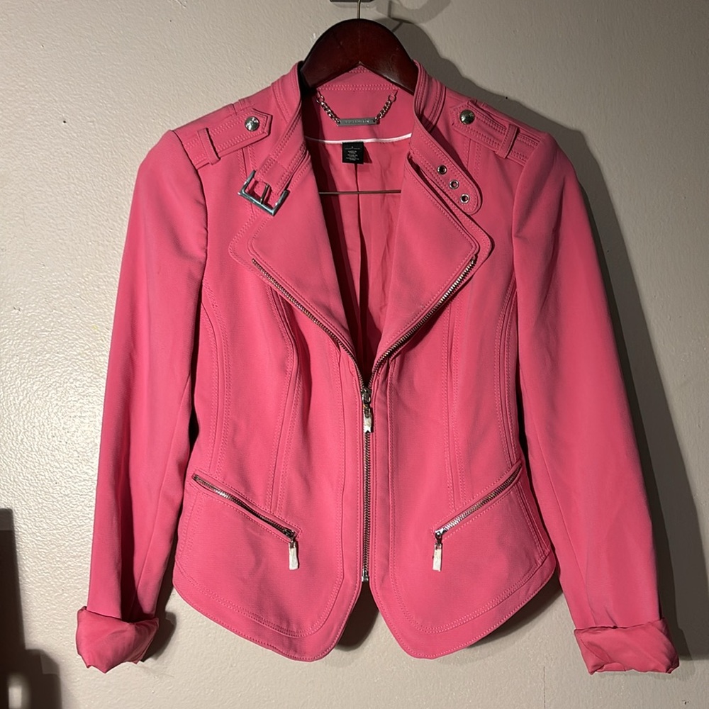 White House /black market size 4. Pink motorcycle jacket . I never wore this